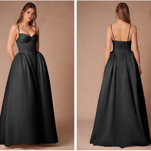 Azazie Dresses & Skirts - AZAZIE ATELIER Relana Black Sleeveless Bandeau Ballgown
